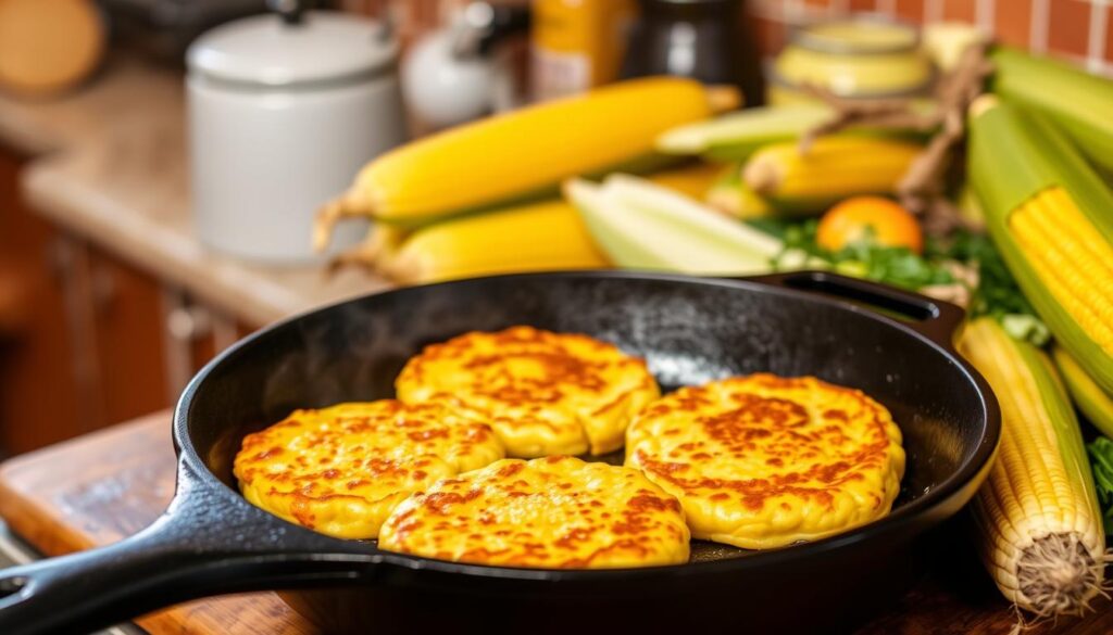 Cast Iron Skillet for Corn Fritters