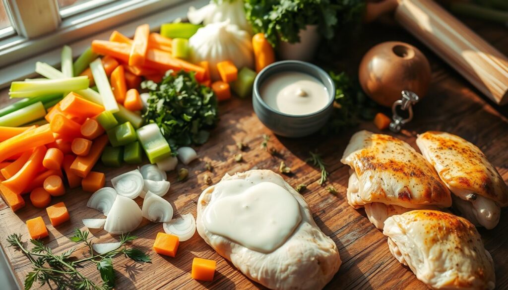 Chicken Pot Pie Filling Preparation