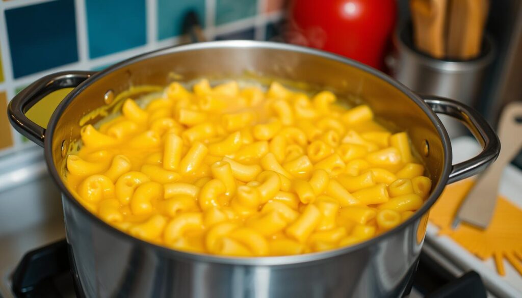 Miniature Mac and Cheese Cooking Process