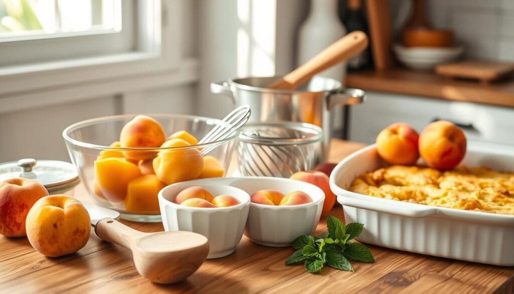 Peach Cobbler Baking Tools