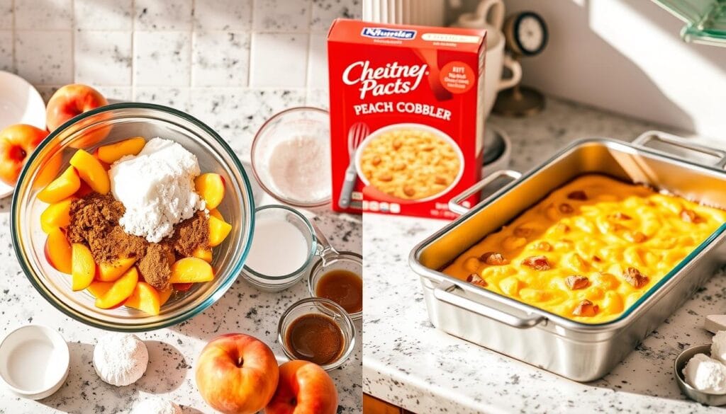 Peach Cobbler with Cake Mix Step-by-Step Preparation