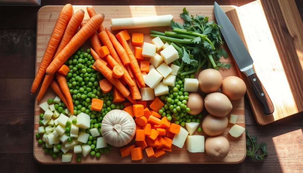 Vegetable Preparation for Chicken Pot Pie